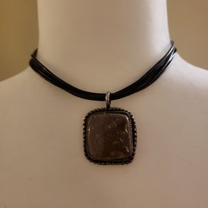 Vintage fabric multi-chain choker